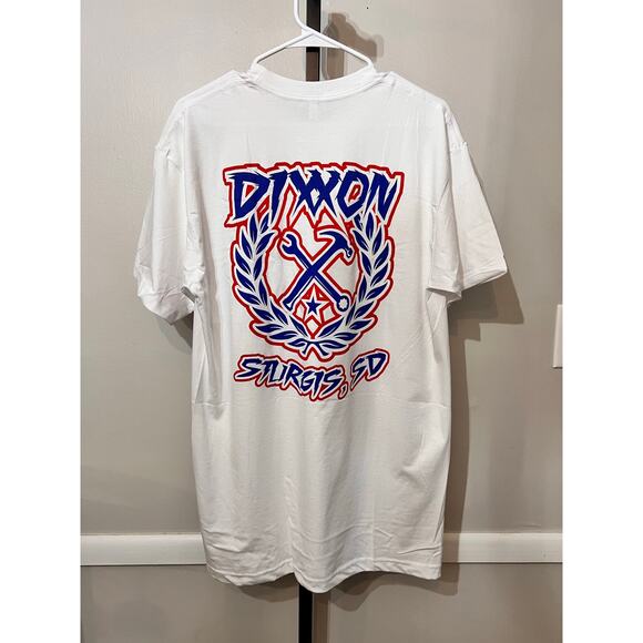 Dixxon Flannel Co. Sturgis SD Motorcycle Rally Graphic T-shirt White Mens L NWOT - Picture 3 of 5
